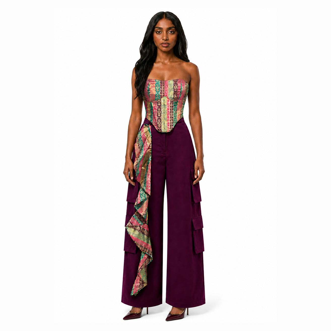 Brocade Corset and Frill pants