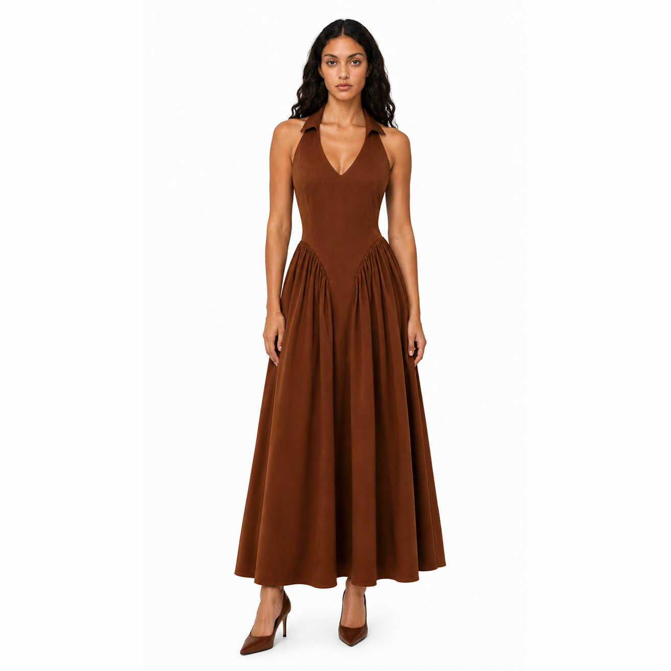 Espresso Halter Summer Dress