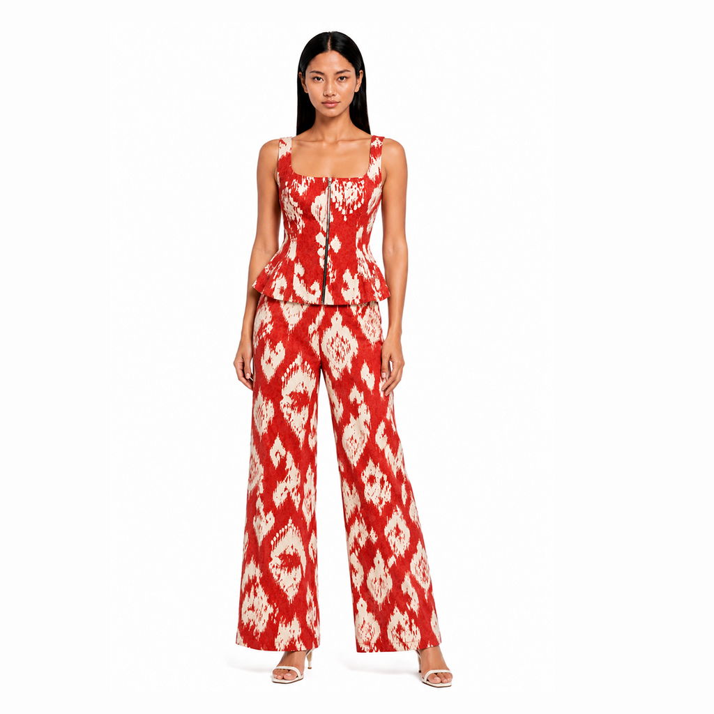 Ikkat Heart Printed Linen Set