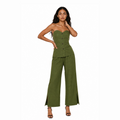 Muted Olive Bustier top and Pants Set