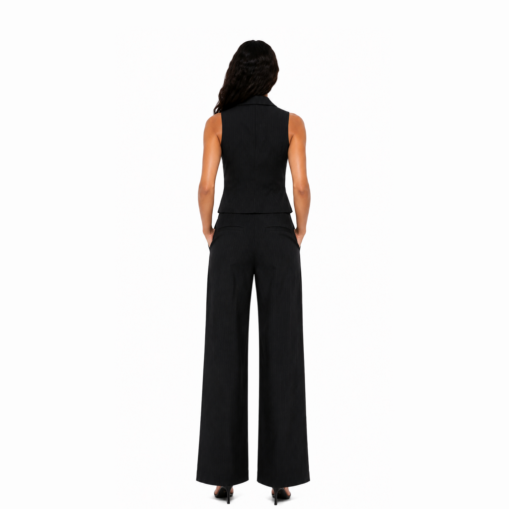 Black Stripes Vest and Pants