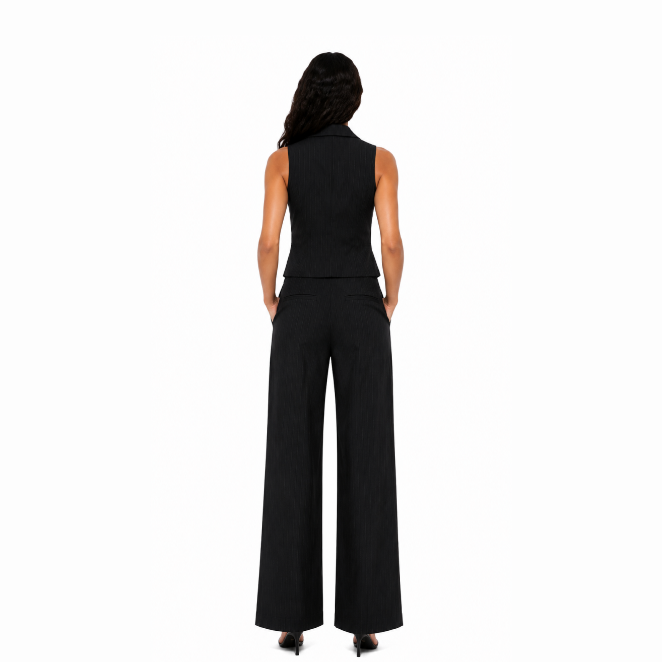 Black Stripes Vest and Pants