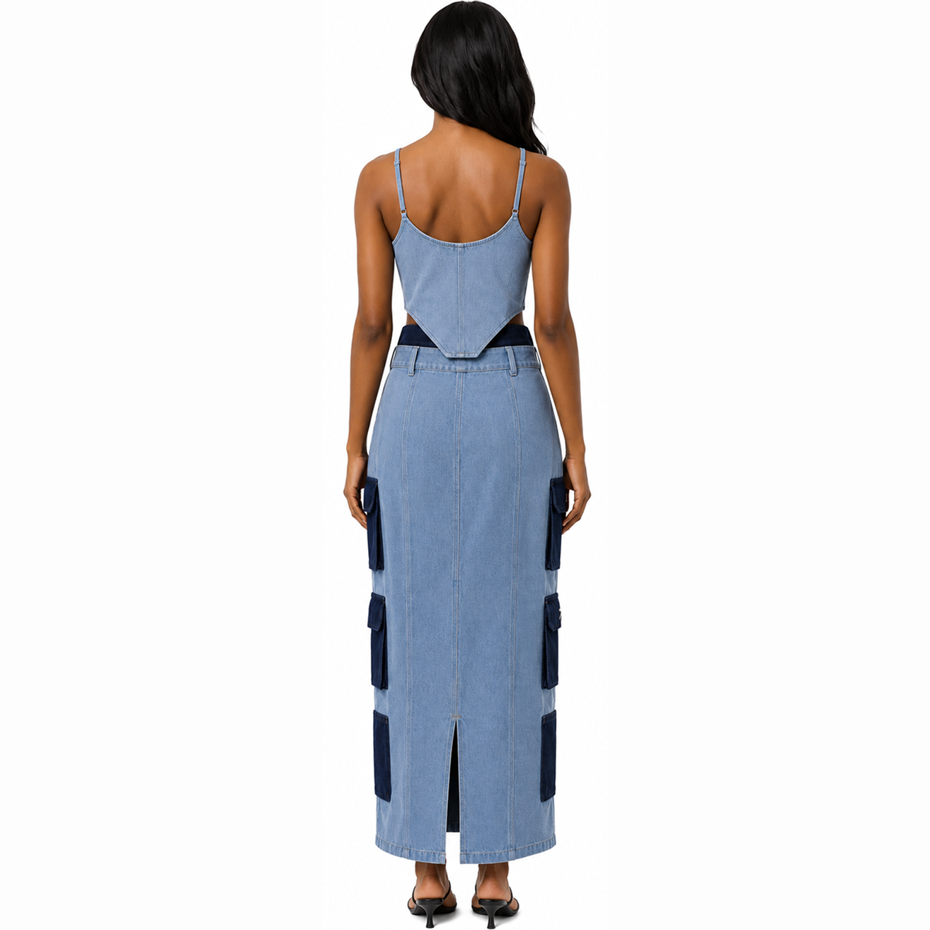 Denim Utility Skirt and Corset