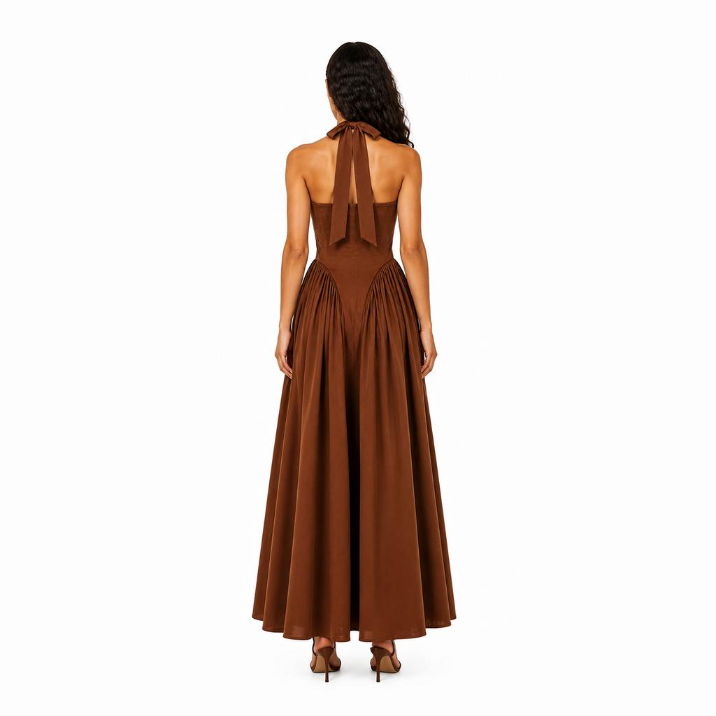 Espresso Halter Summer Dress