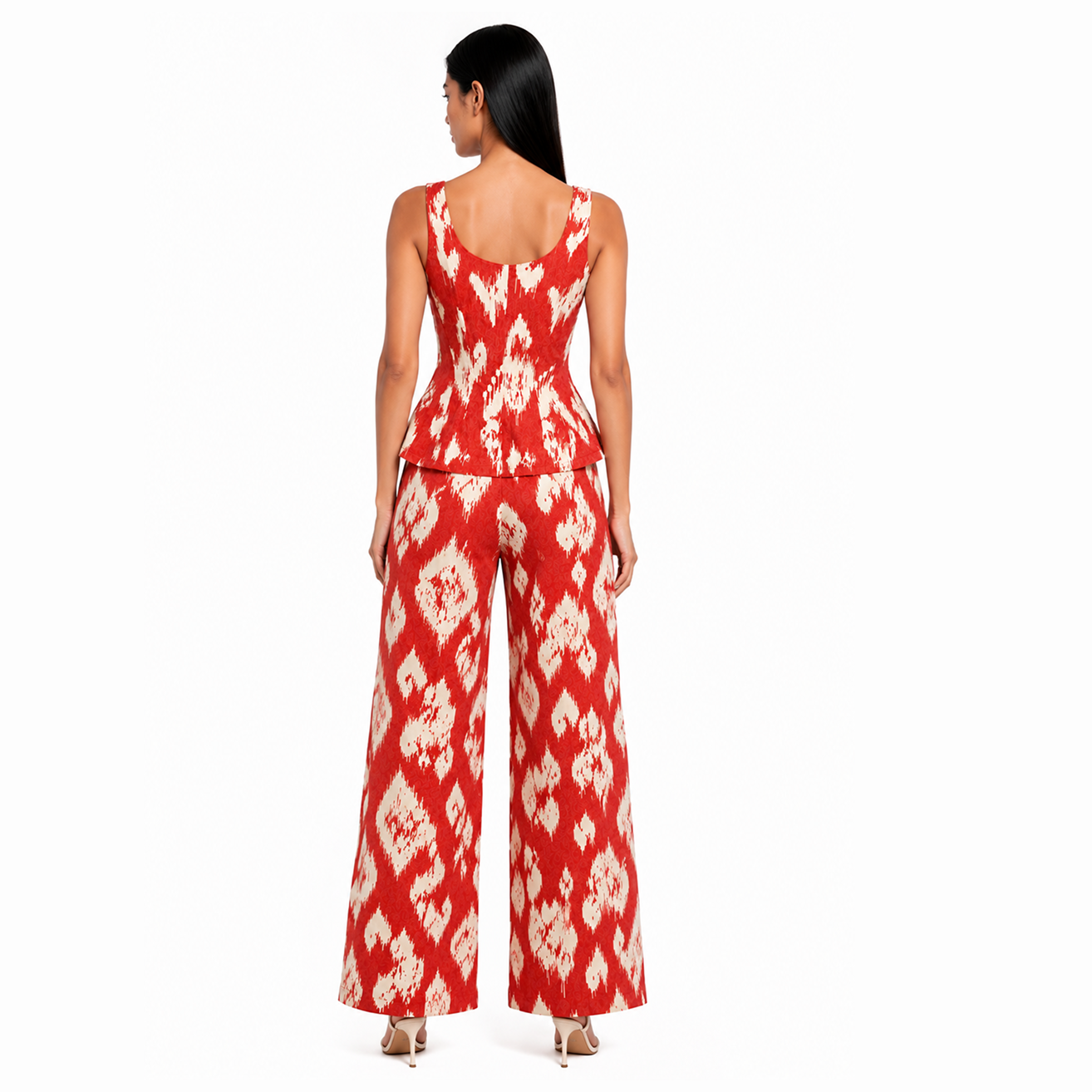 Ikkat Heart Printed Linen Set