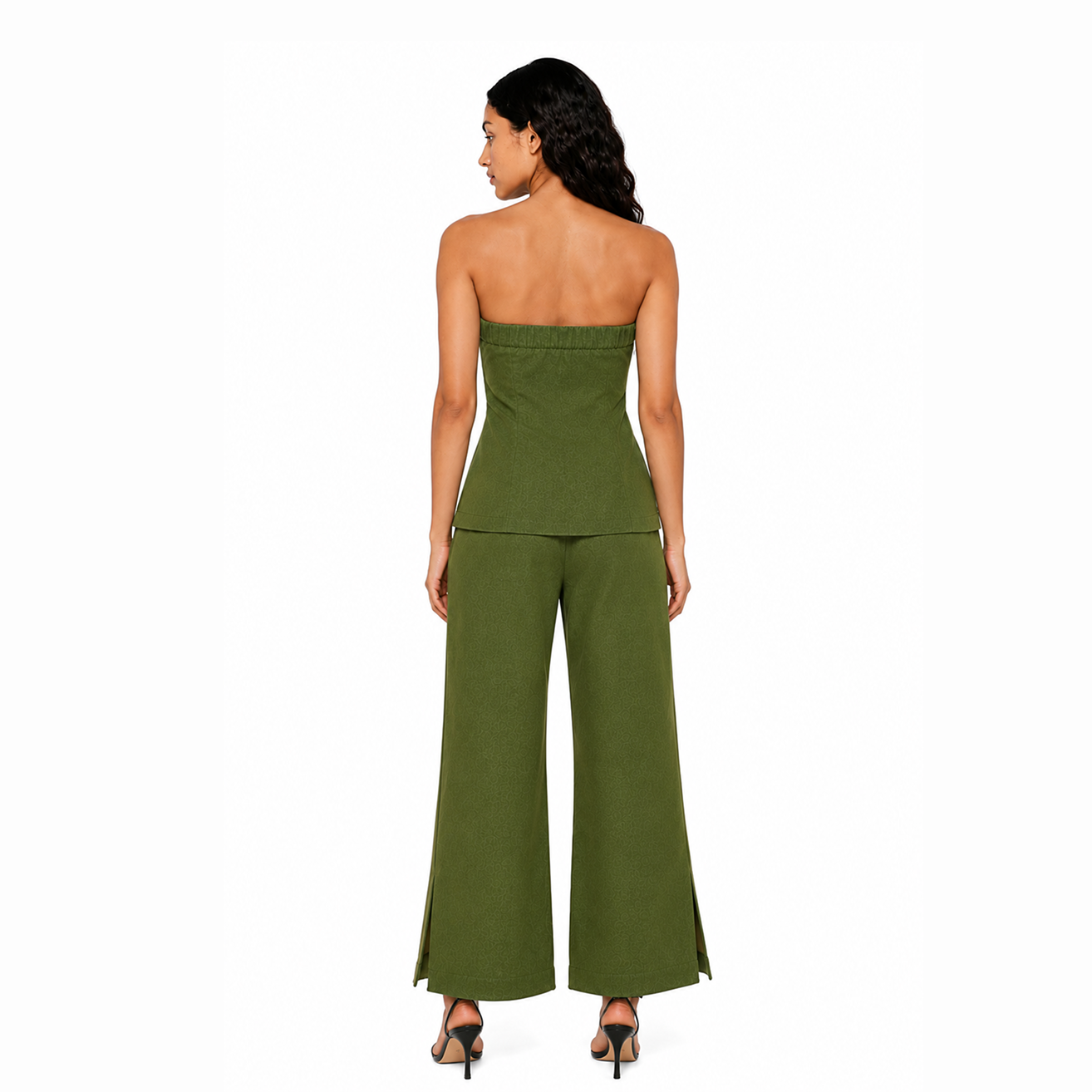 Muted Olive Bustier top and Pants Set