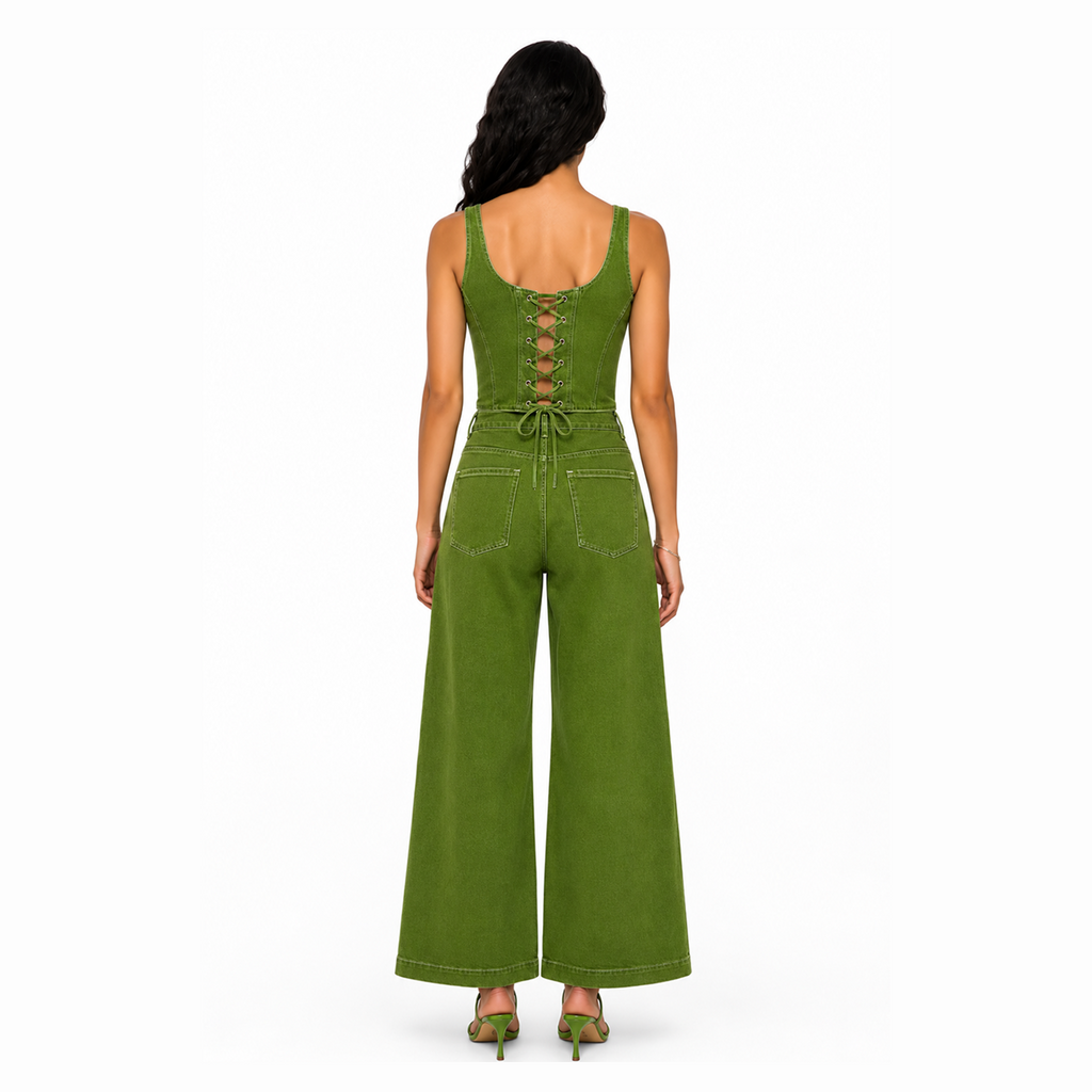 Olive Pullover Drawstring and Pants Set