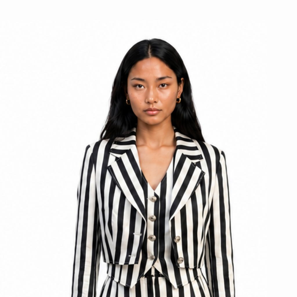 Black and White Stripes Three Piece Set