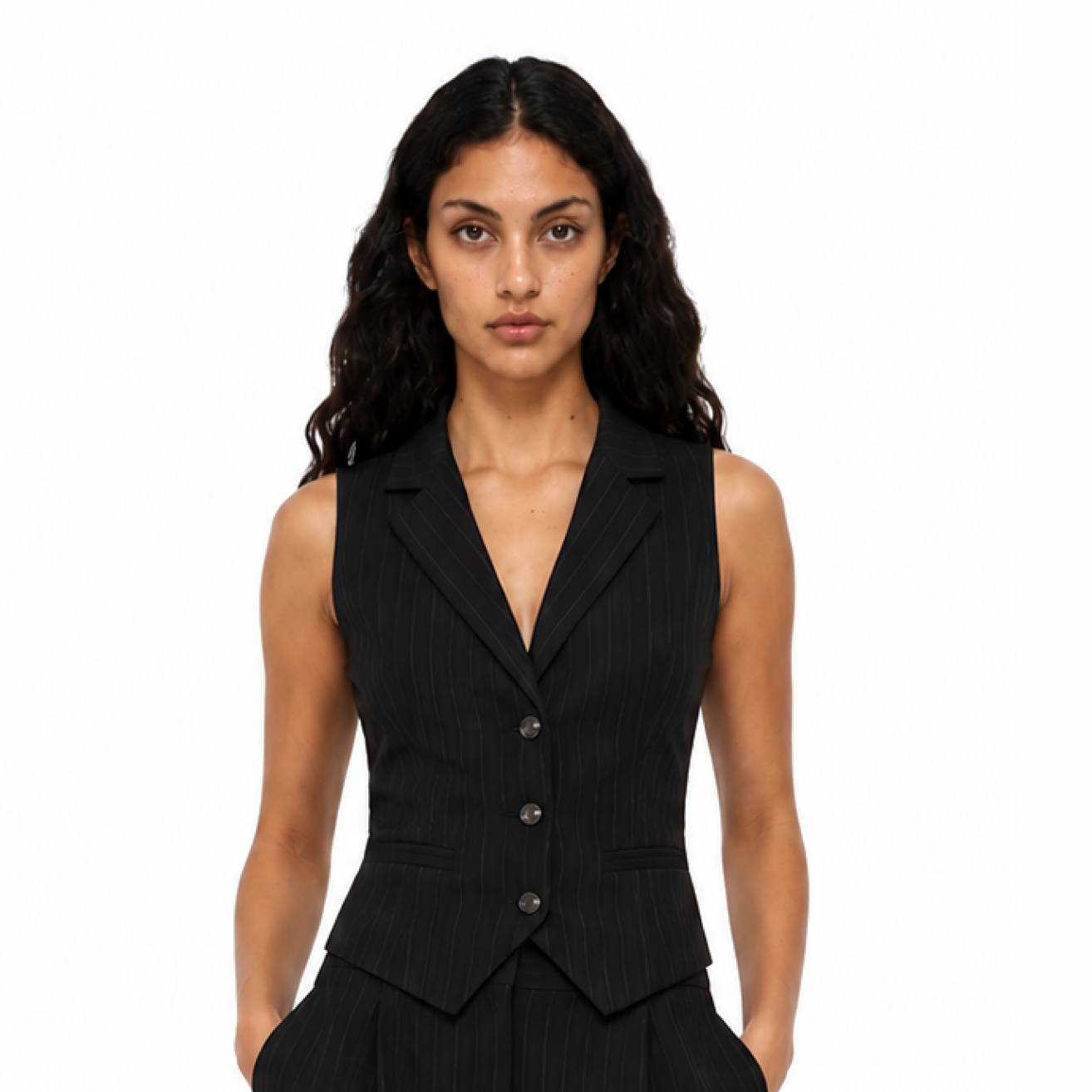 Black Stripes Vest and Pants
