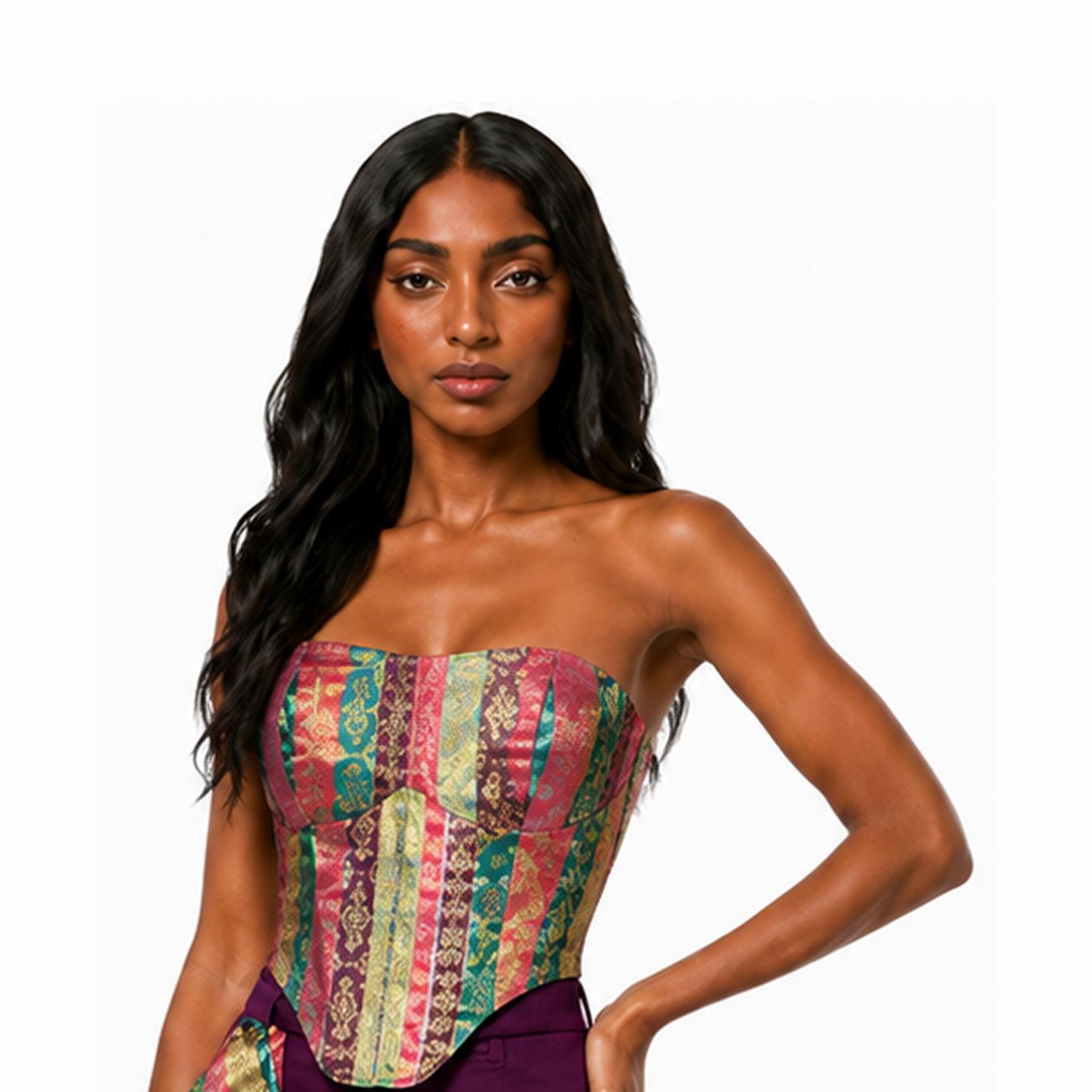 Brocade Corset and Frill pants