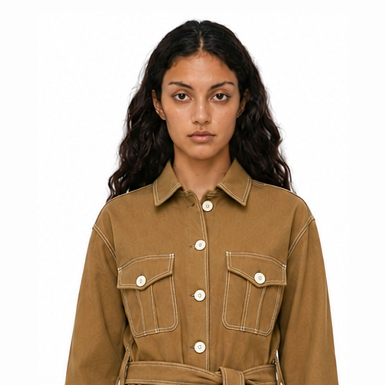 Brown Coat and Shorts Set