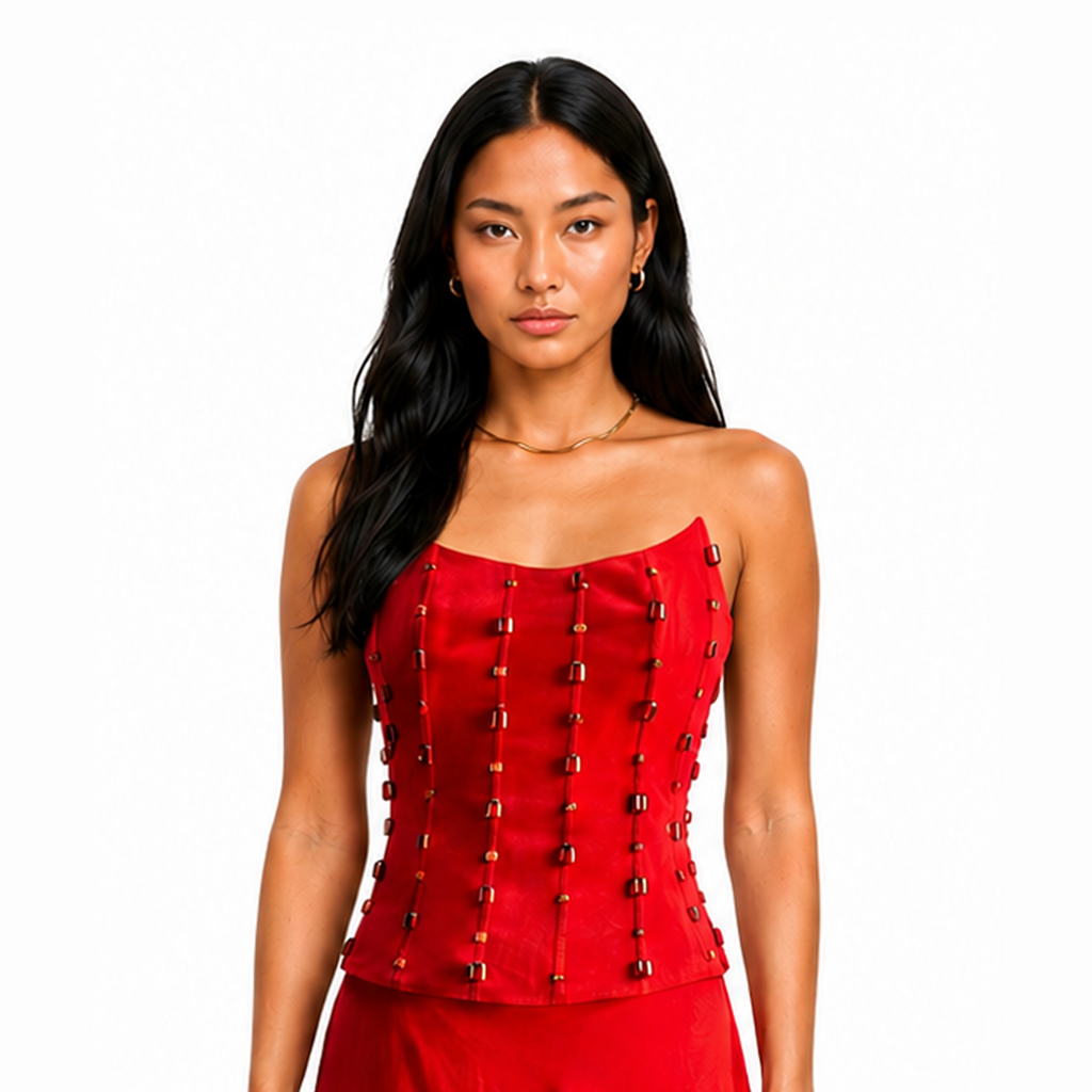 Mirchi Rhinestone Corset with Mirchi Skirt