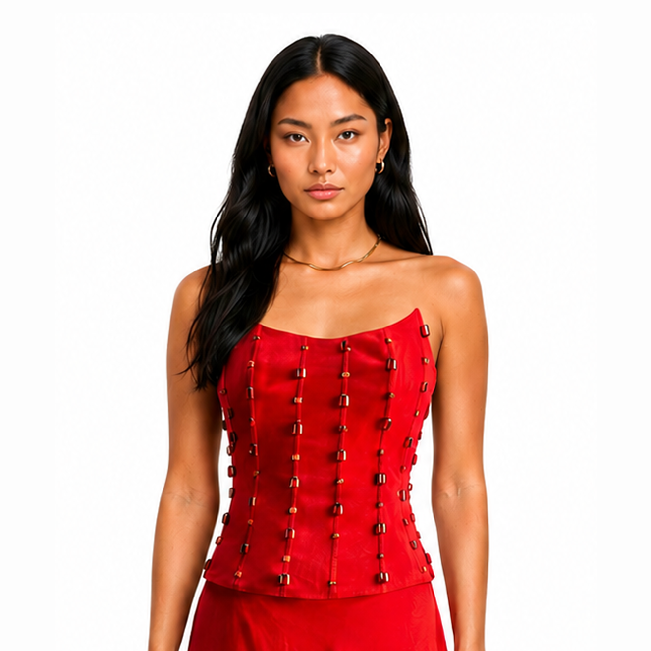 Mirchi Rhinestone Corset with Mirchi Skirt