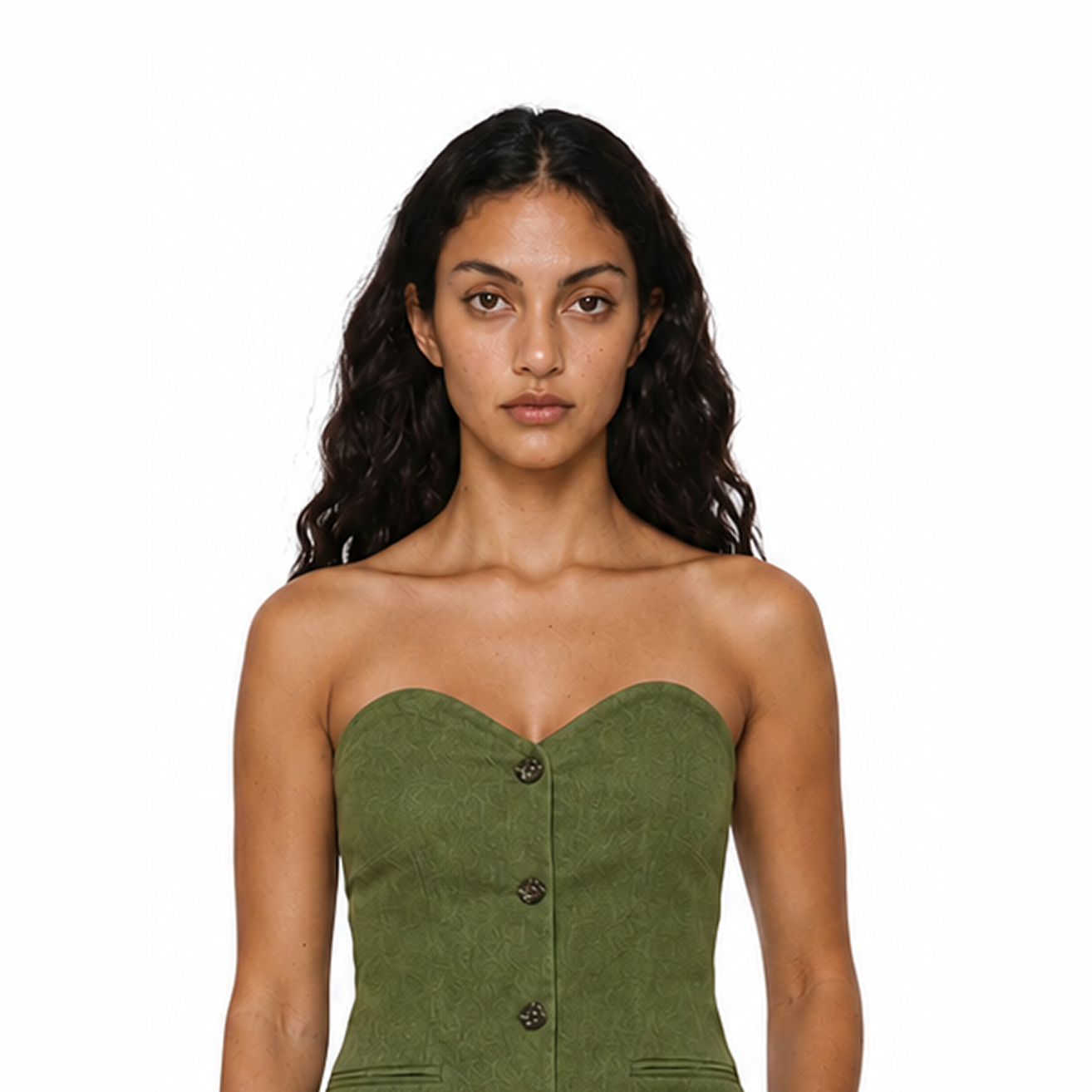 Muted Olive Bustier top and Pants Set