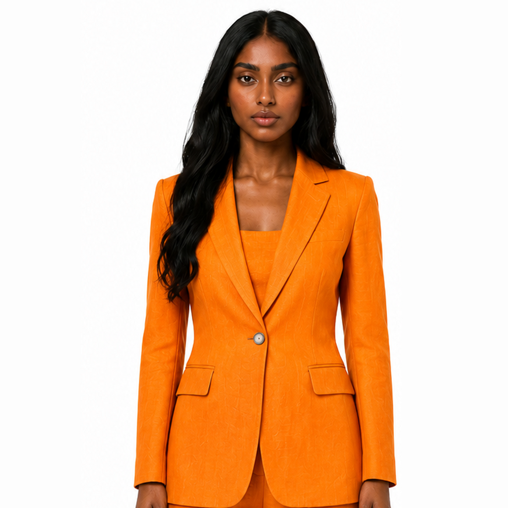 Orange Blazer and pants Set