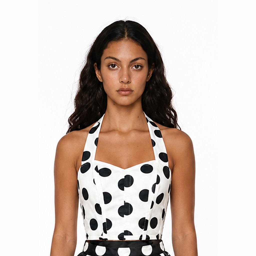 Polka Dot Haulter Corset with Balloon Skirt