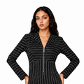 Rhinestones Stripe Shirt vest and Pants