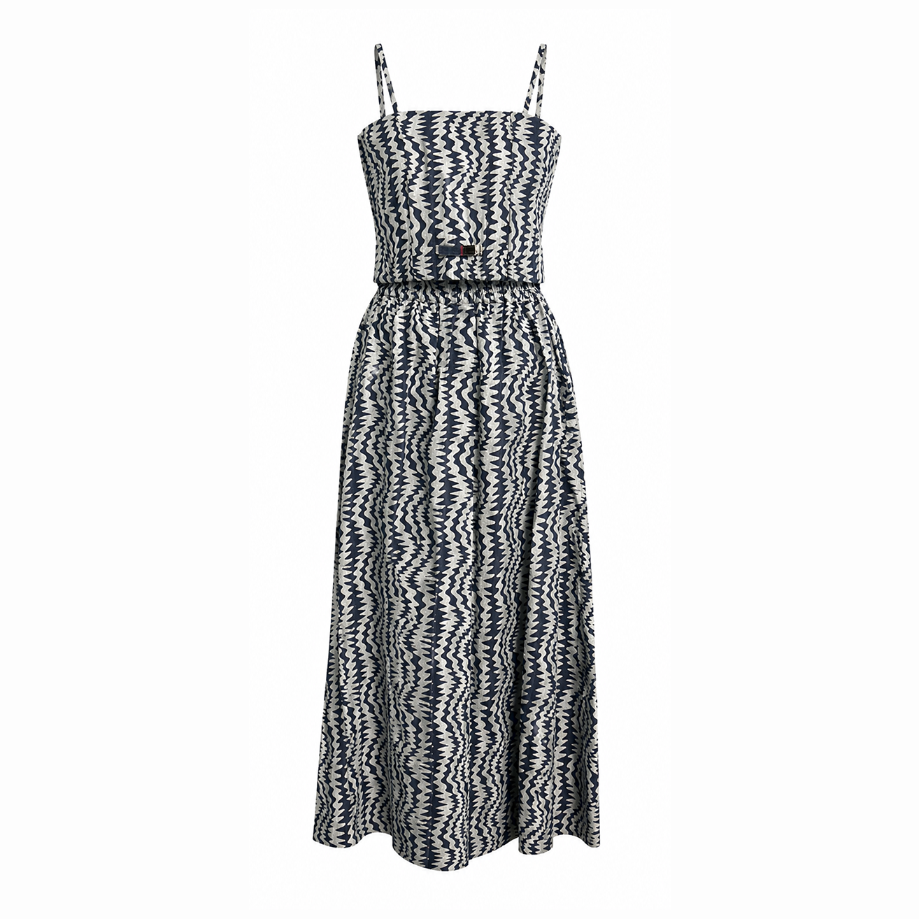 Denim Print Corset and Utility Skirt