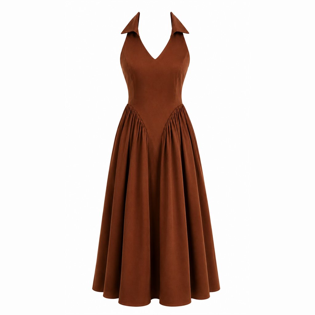 Espresso Halter Summer Dress