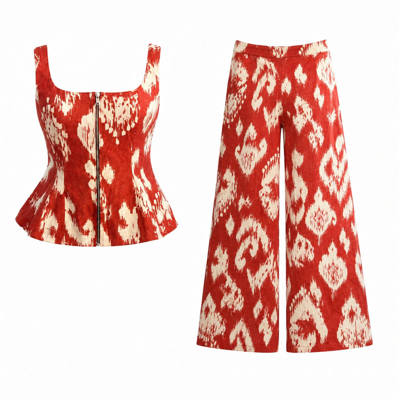 Ikkat Heart Printed Linen Set