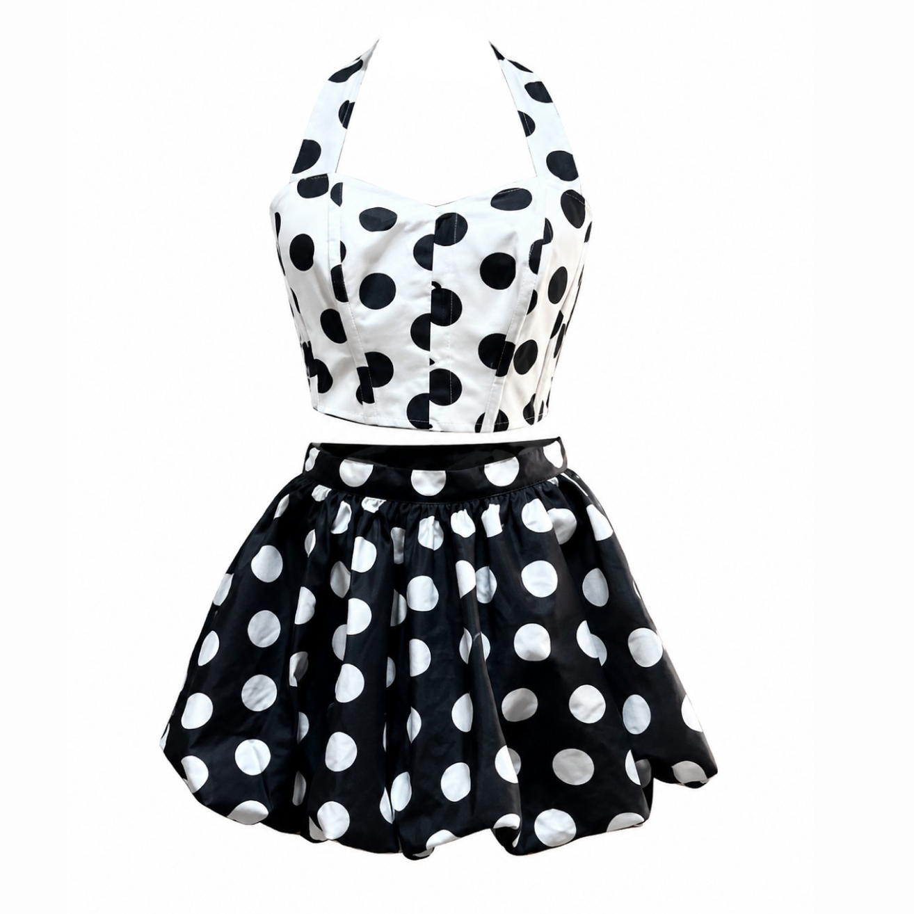 Polka Dot Haulter Corset with Balloon Skirt