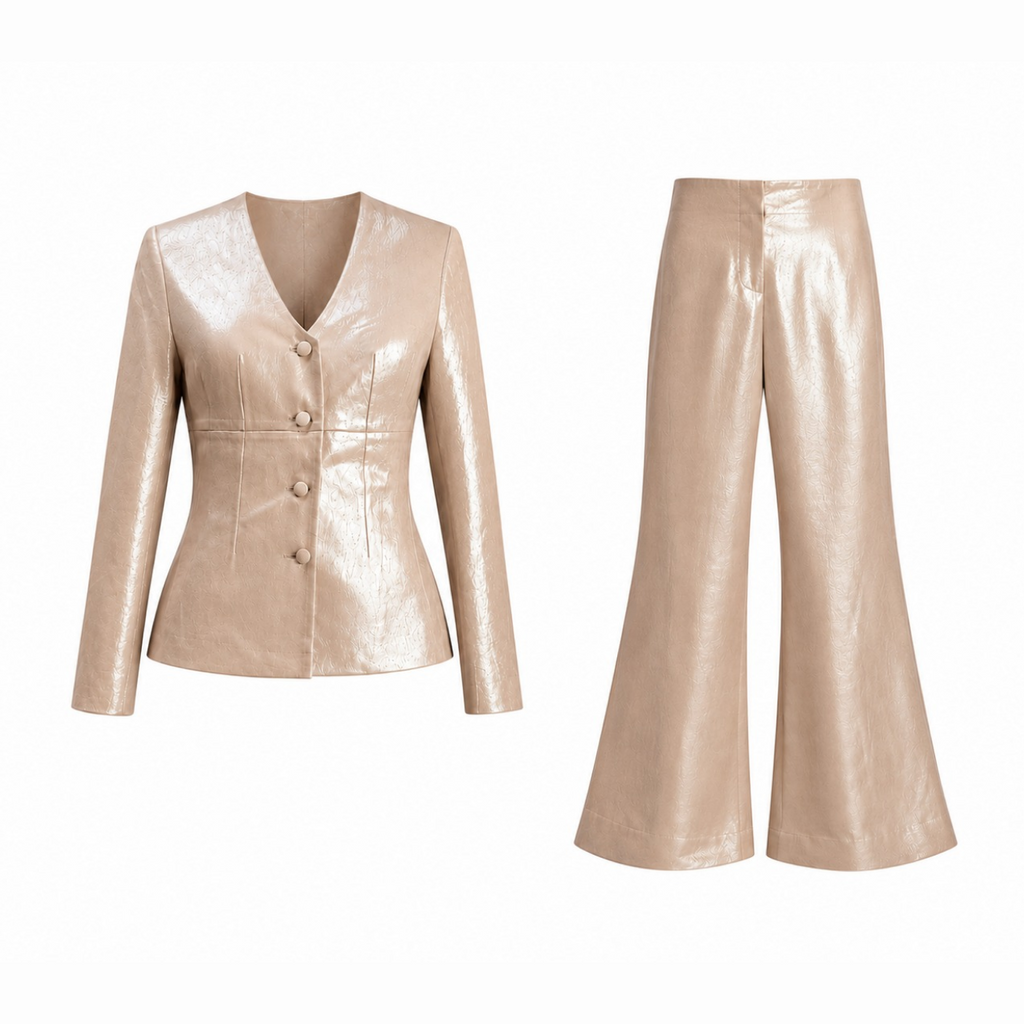 Rose gold Indowestern Blazer and Pants set
