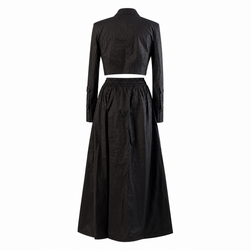 Black Blazer and Utility Skirt set