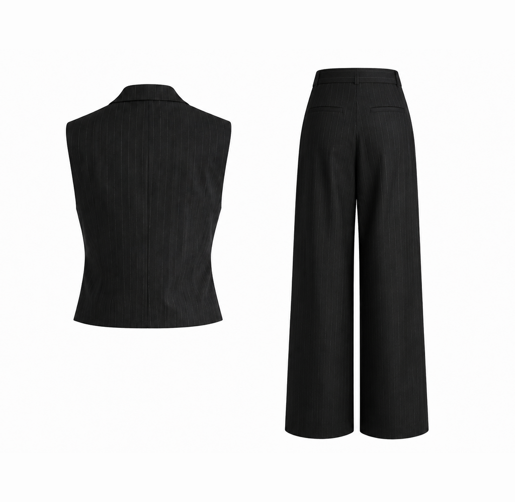 Black Stripes Vest and Pants