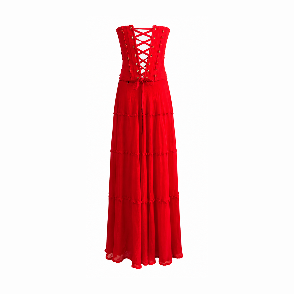 Mirchi Rhinestone Corset with Mirchi Skirt
