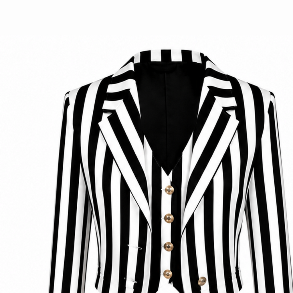 Black and White Stripes Three Piece Set