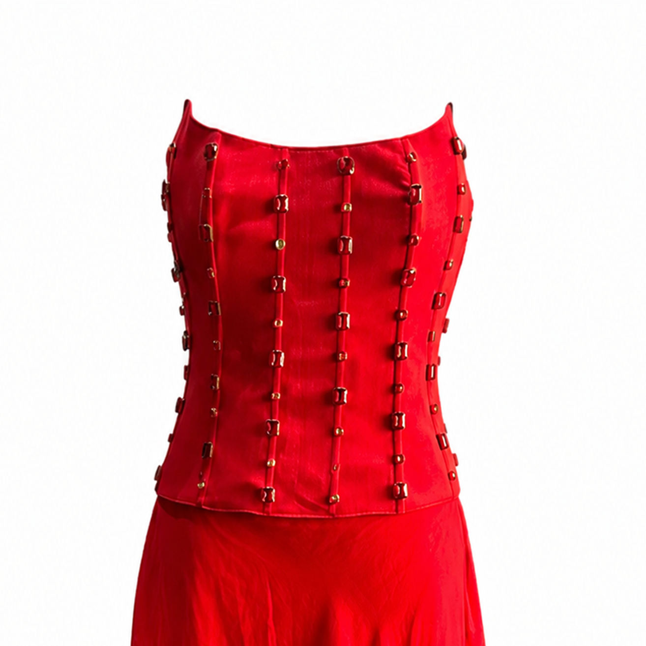 Mirchi Rhinestone Corset with Mirchi Skirt