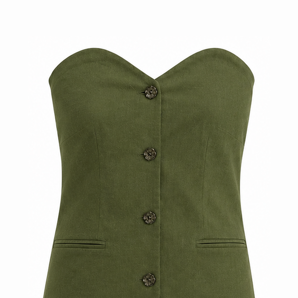 Muted Olive Bustier top and Pants Set