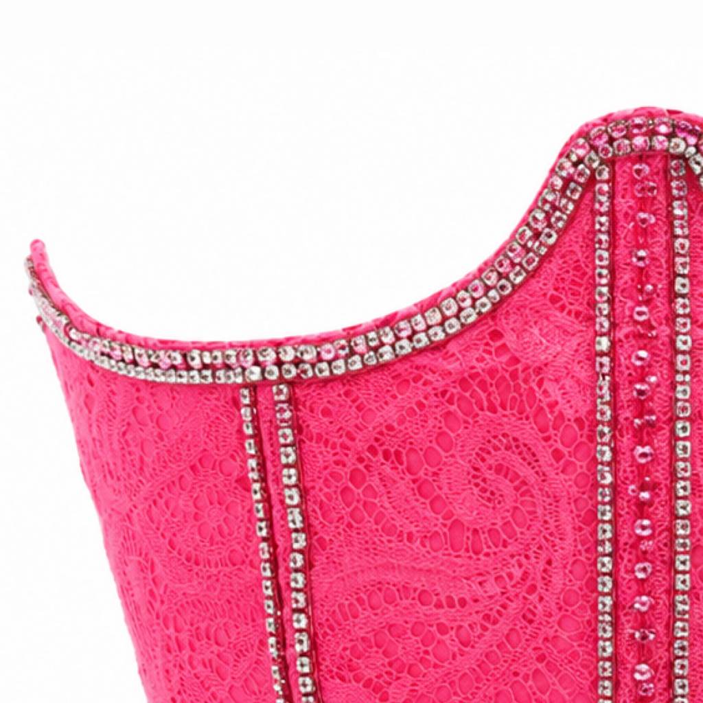 Neon pink Swarovski Corset belt
