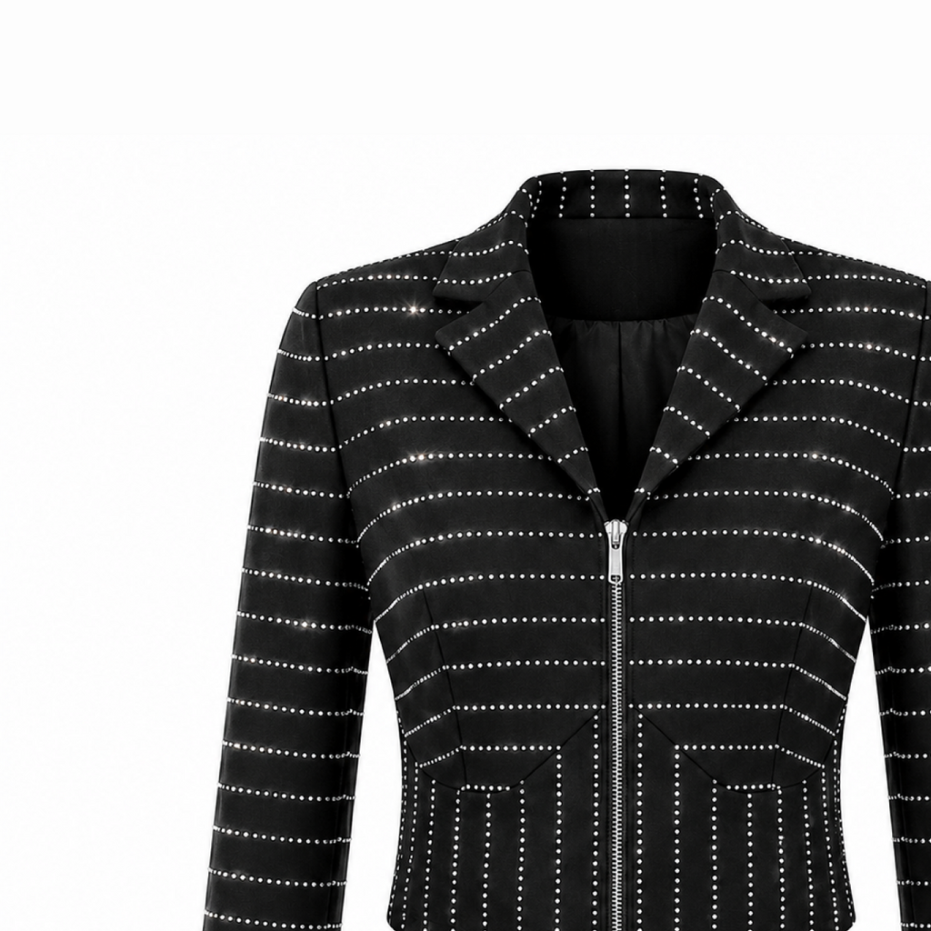 Rhinestones Stripe Shirt vest and Pants