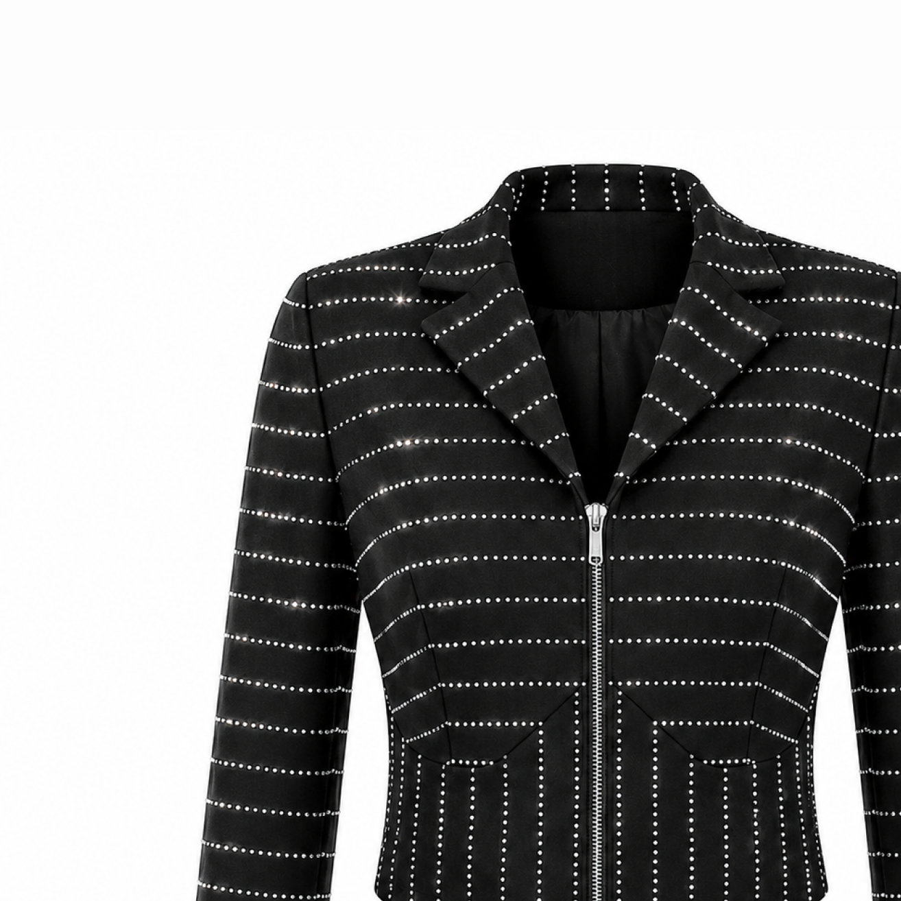 Rhinestones Stripe Shirt vest and Pants