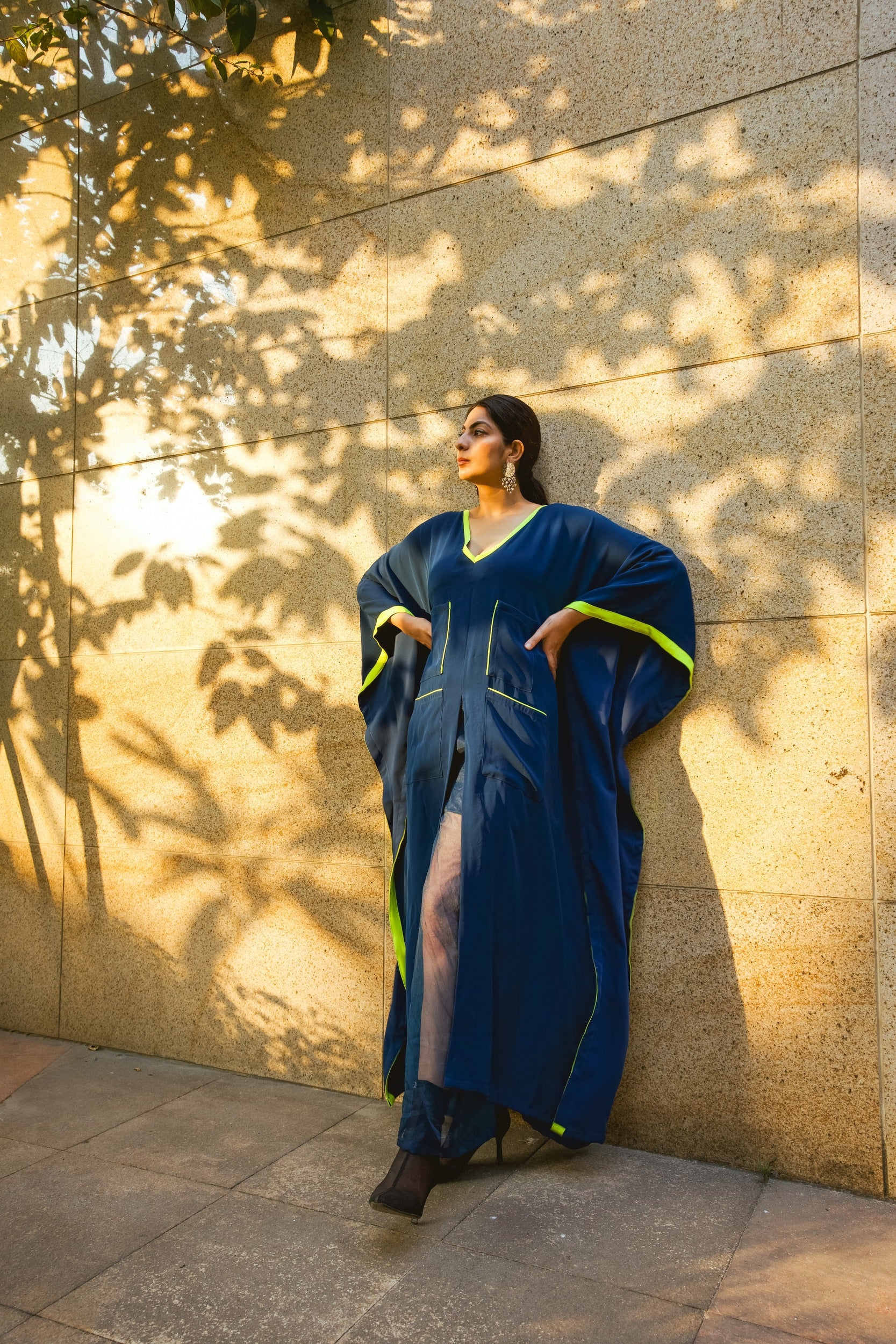 Denim Kaftan with Slit