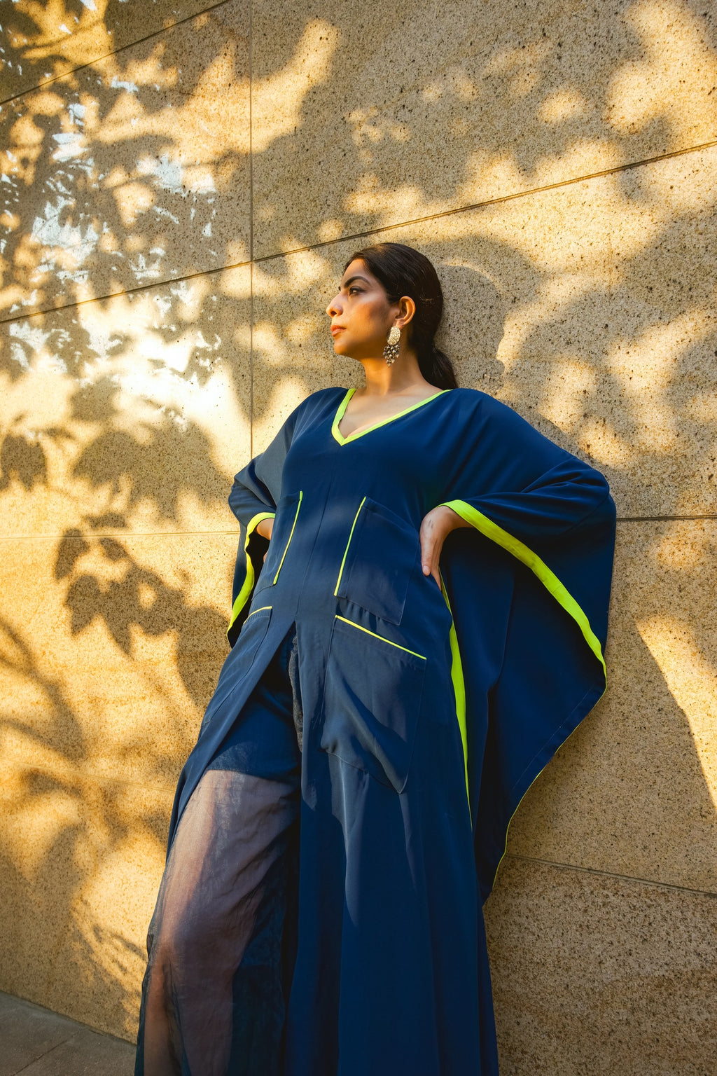 Denim Kaftan with Slit