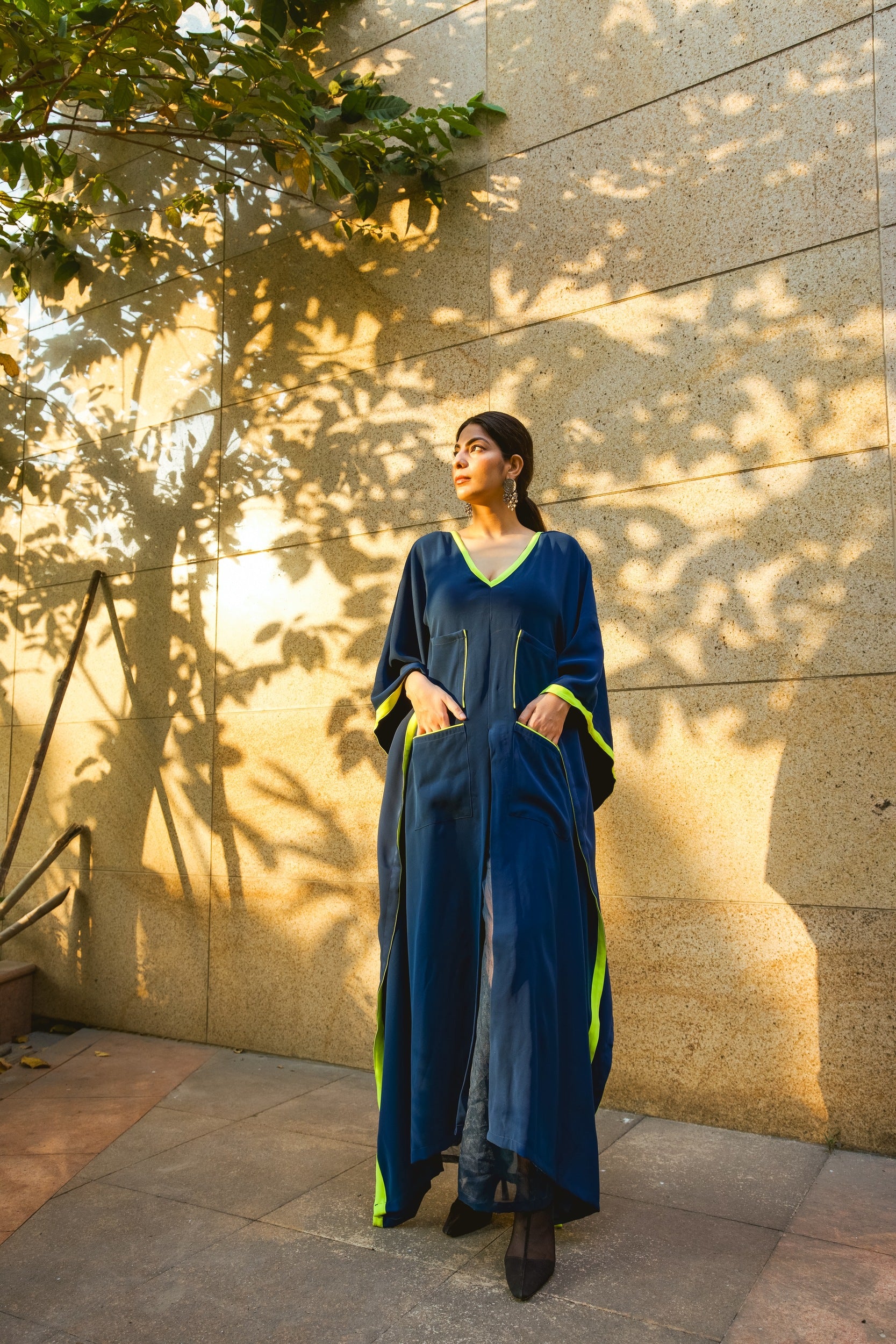 Denim Kaftan with Slit