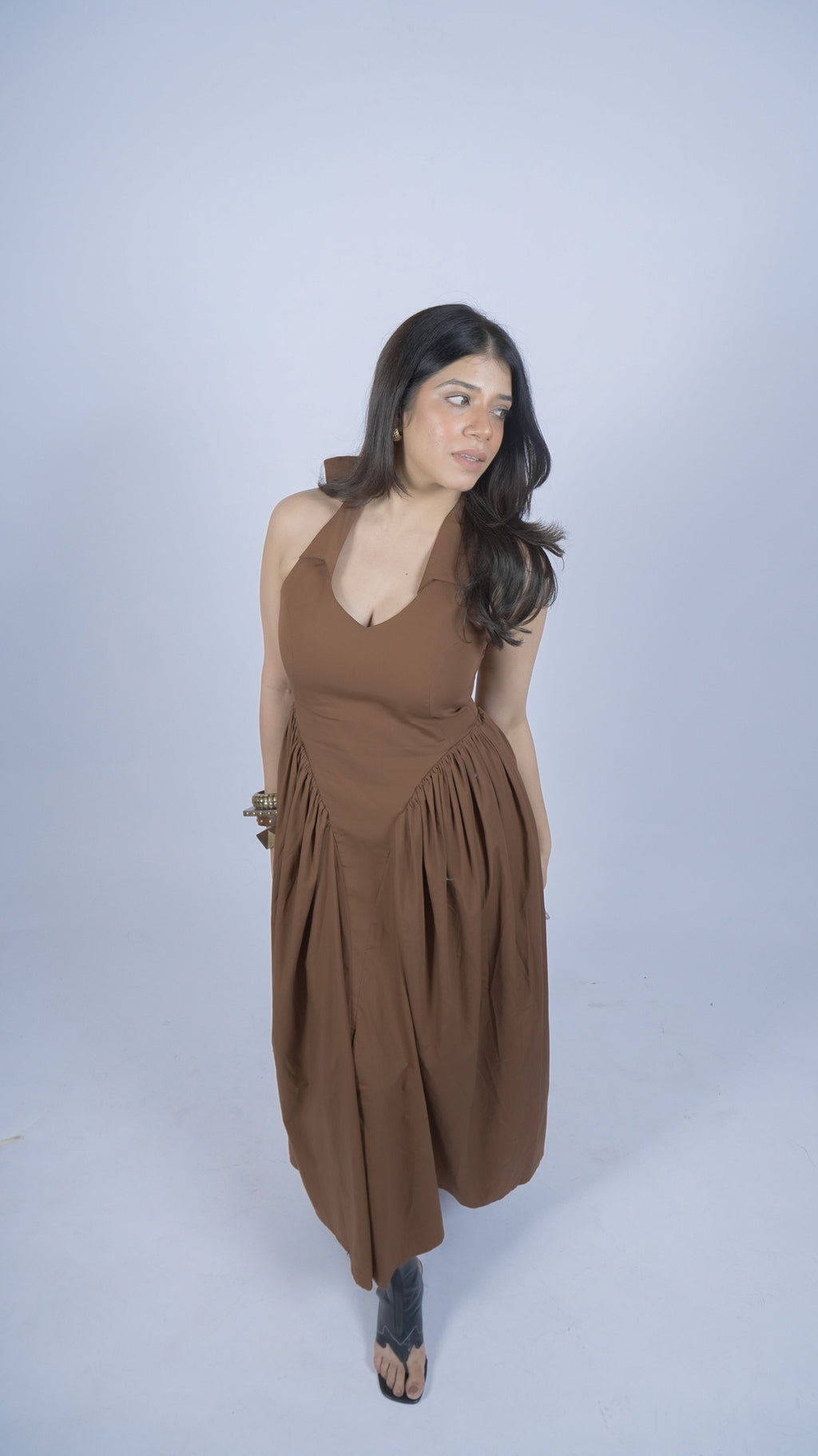 Exstra Brown Corset Dress