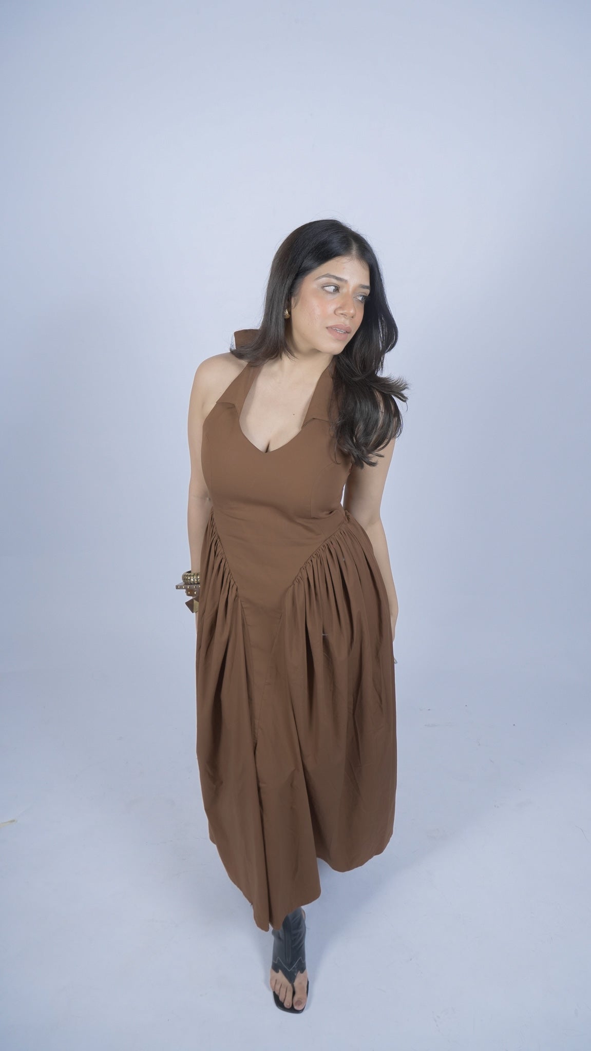 Exstra Brown Corset Dress