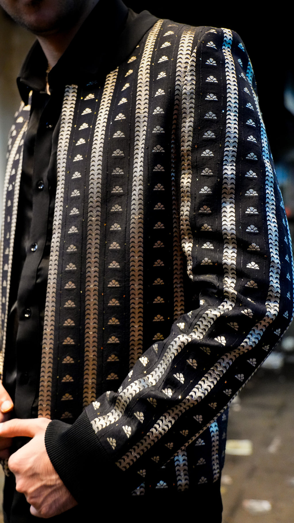 Black and Gold Brocade Set