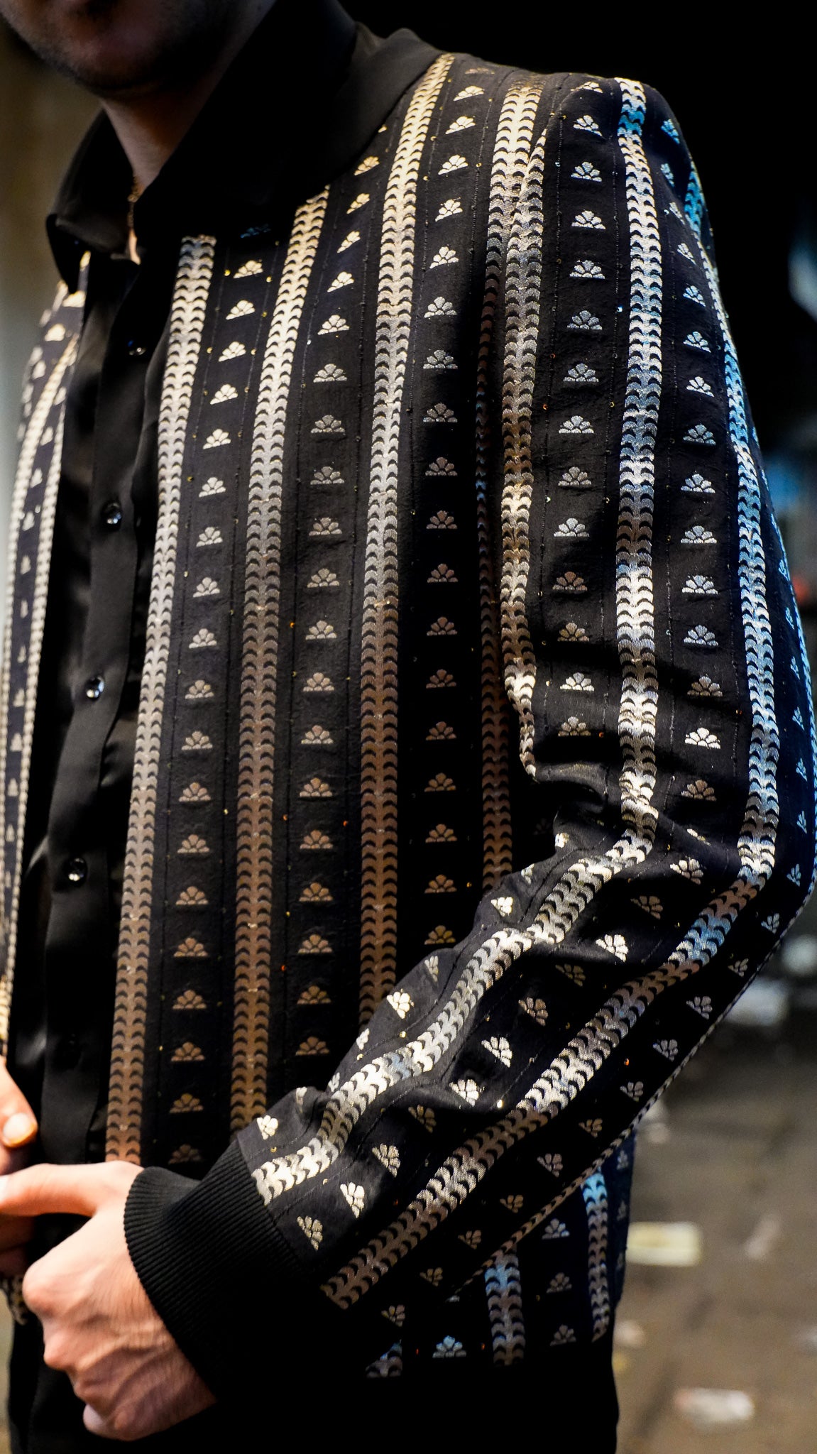 Black and Gold Brocade Set