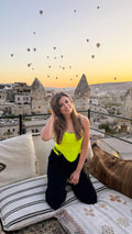 Black & Neon Corset Set