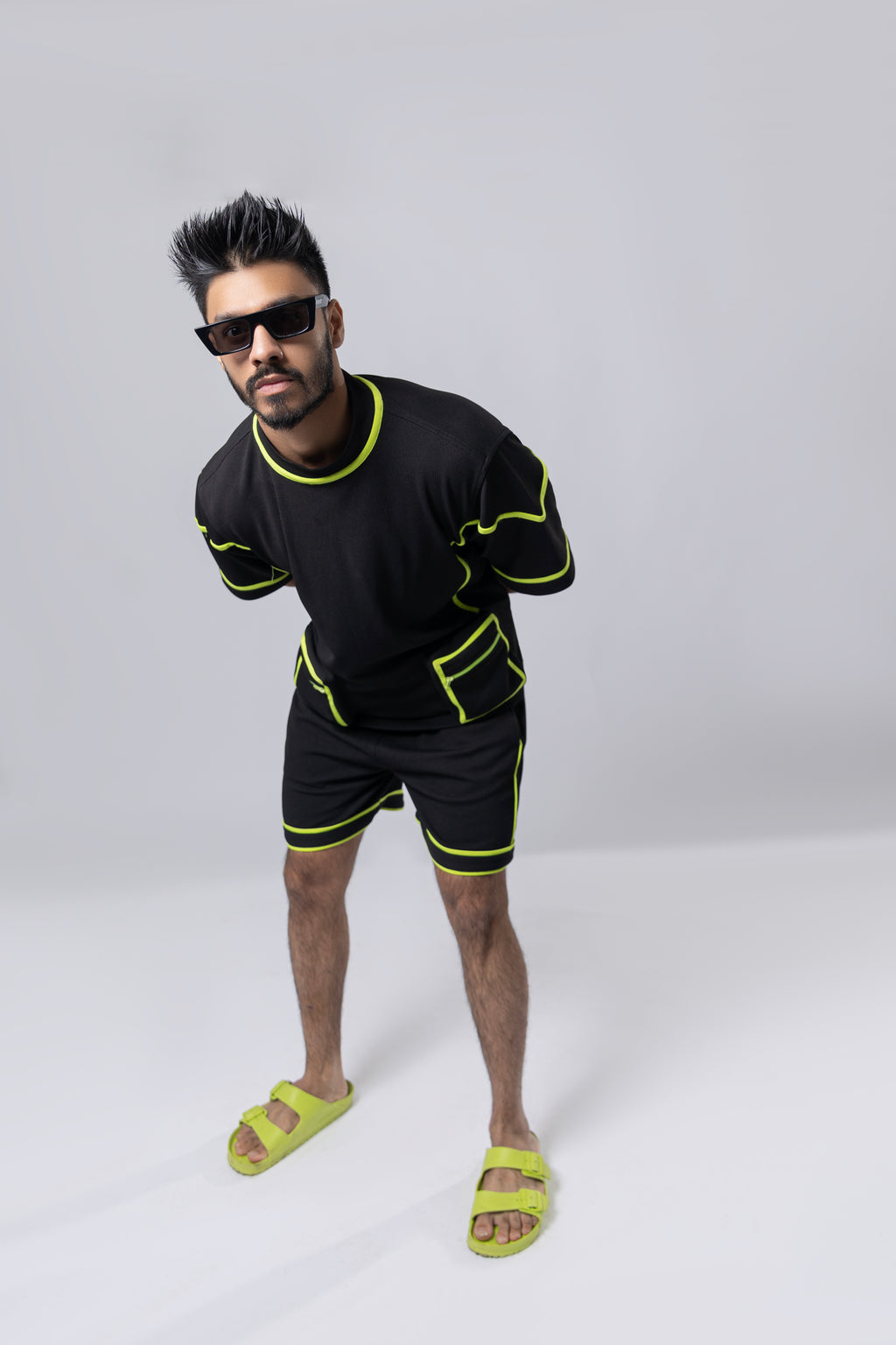Black & Neon T-shirt with Shorts