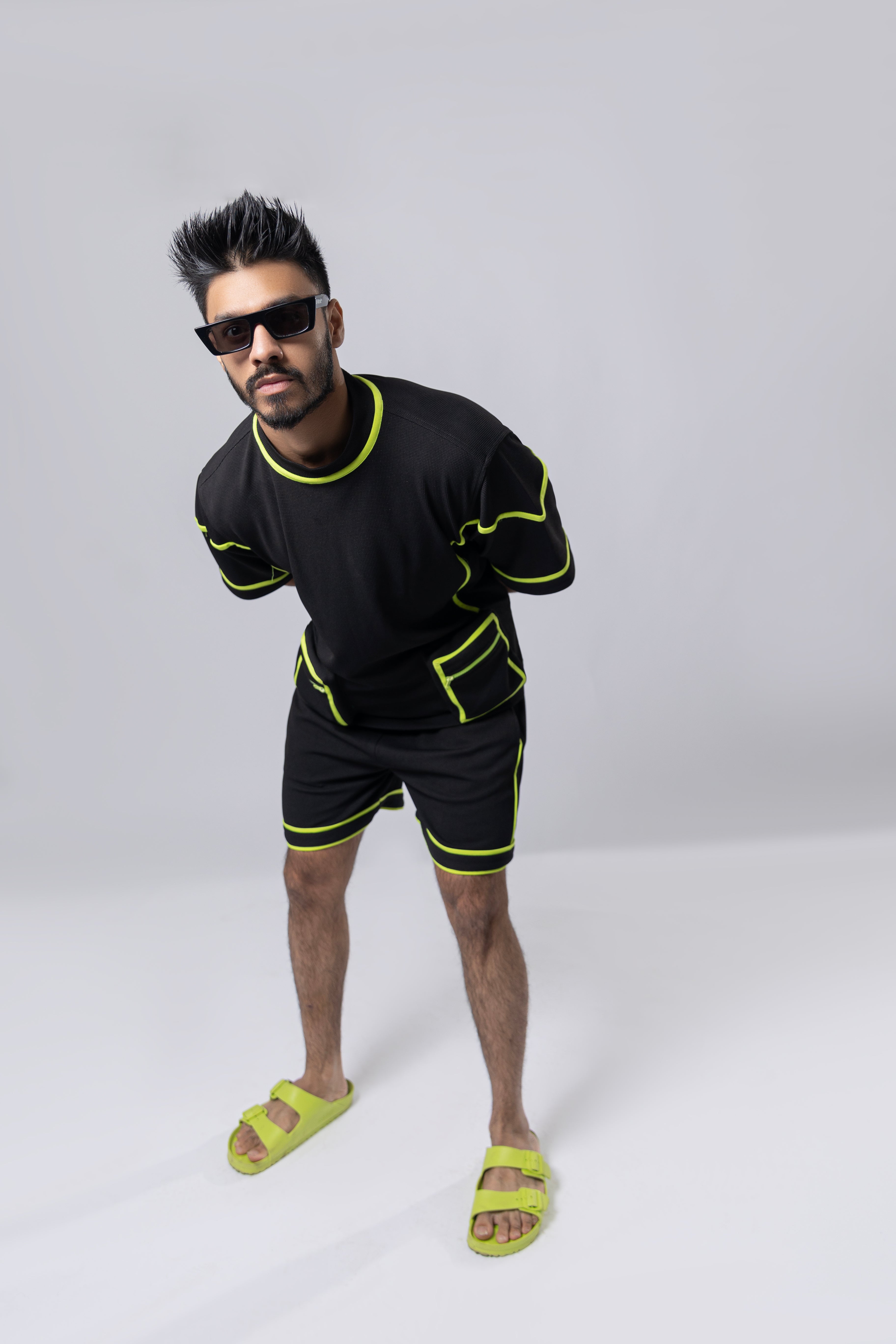 Black & Neon T-shirt with Shorts