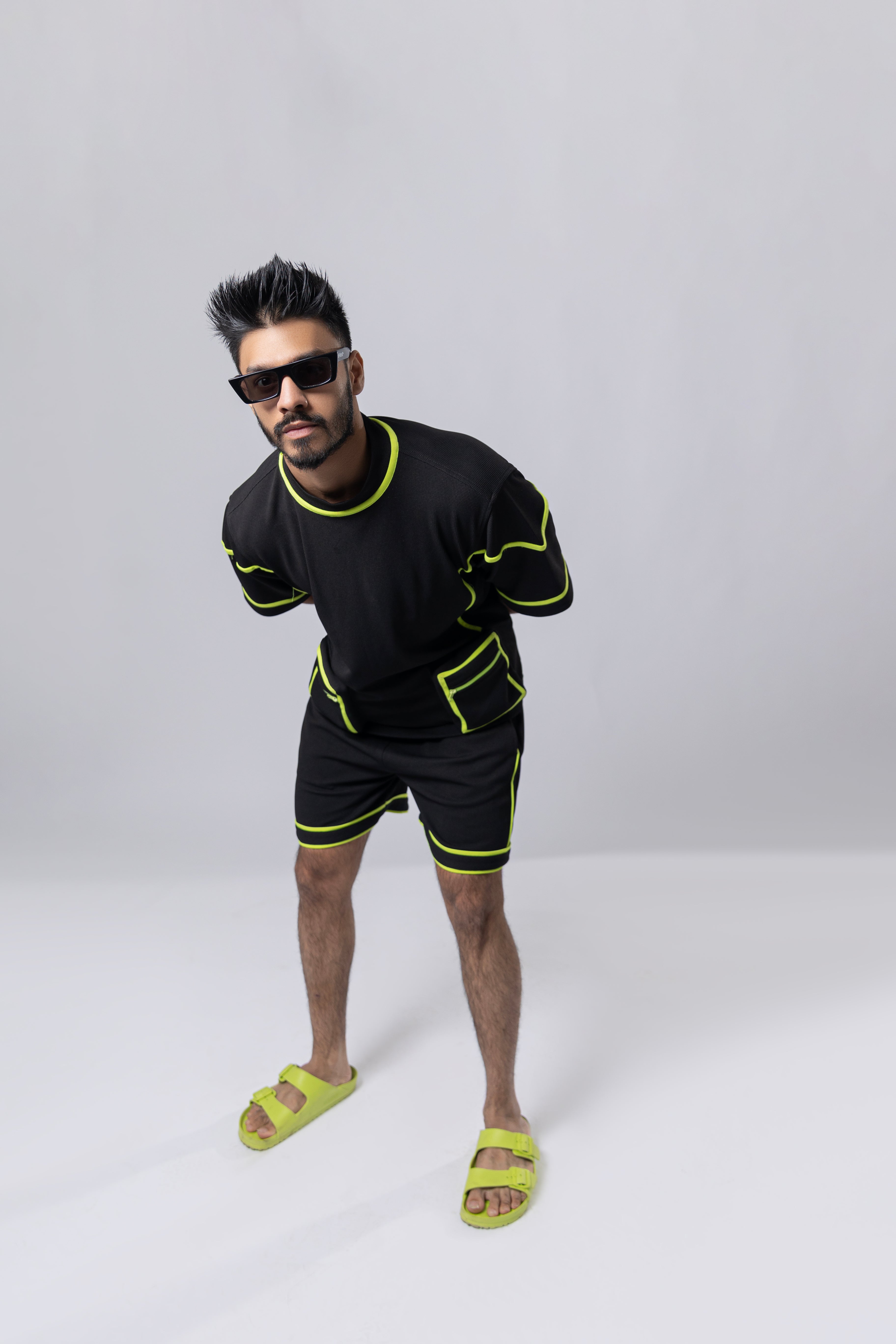 Black & Neon T-shirt with Shorts