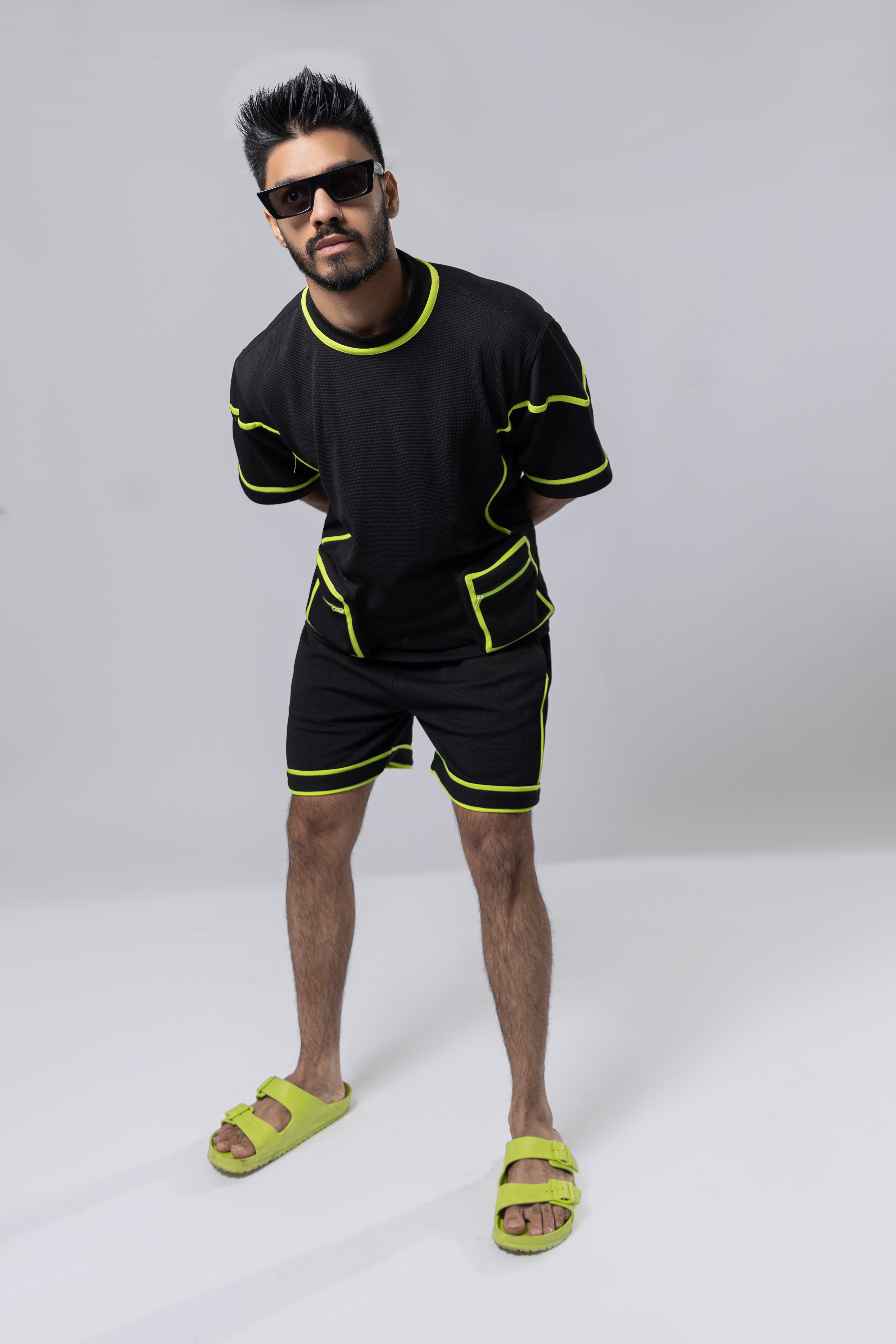 Black & Neon T-shirt with Shorts