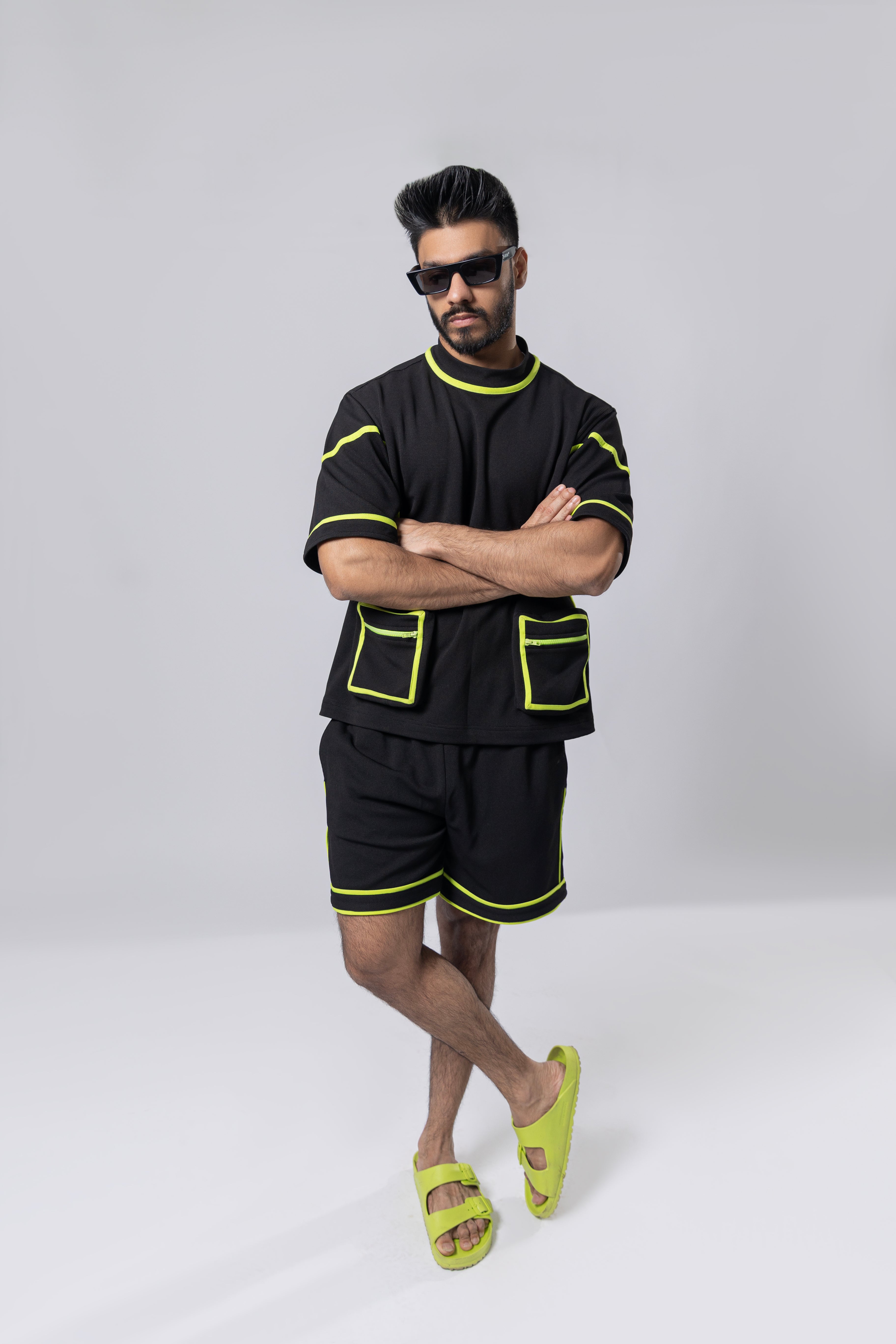 Black & Neon T-shirt with Shorts