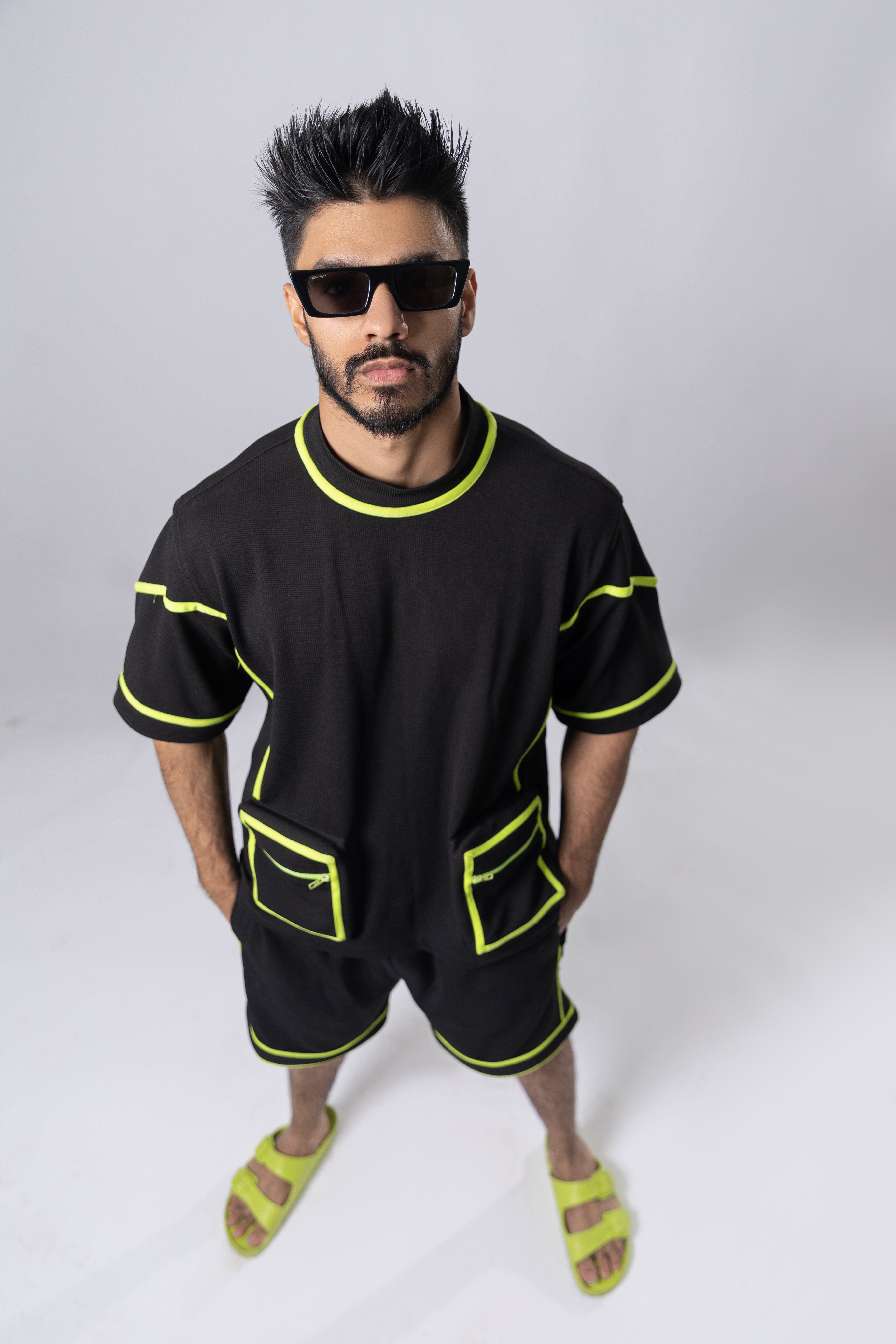 Black & Neon T-shirt with Shorts