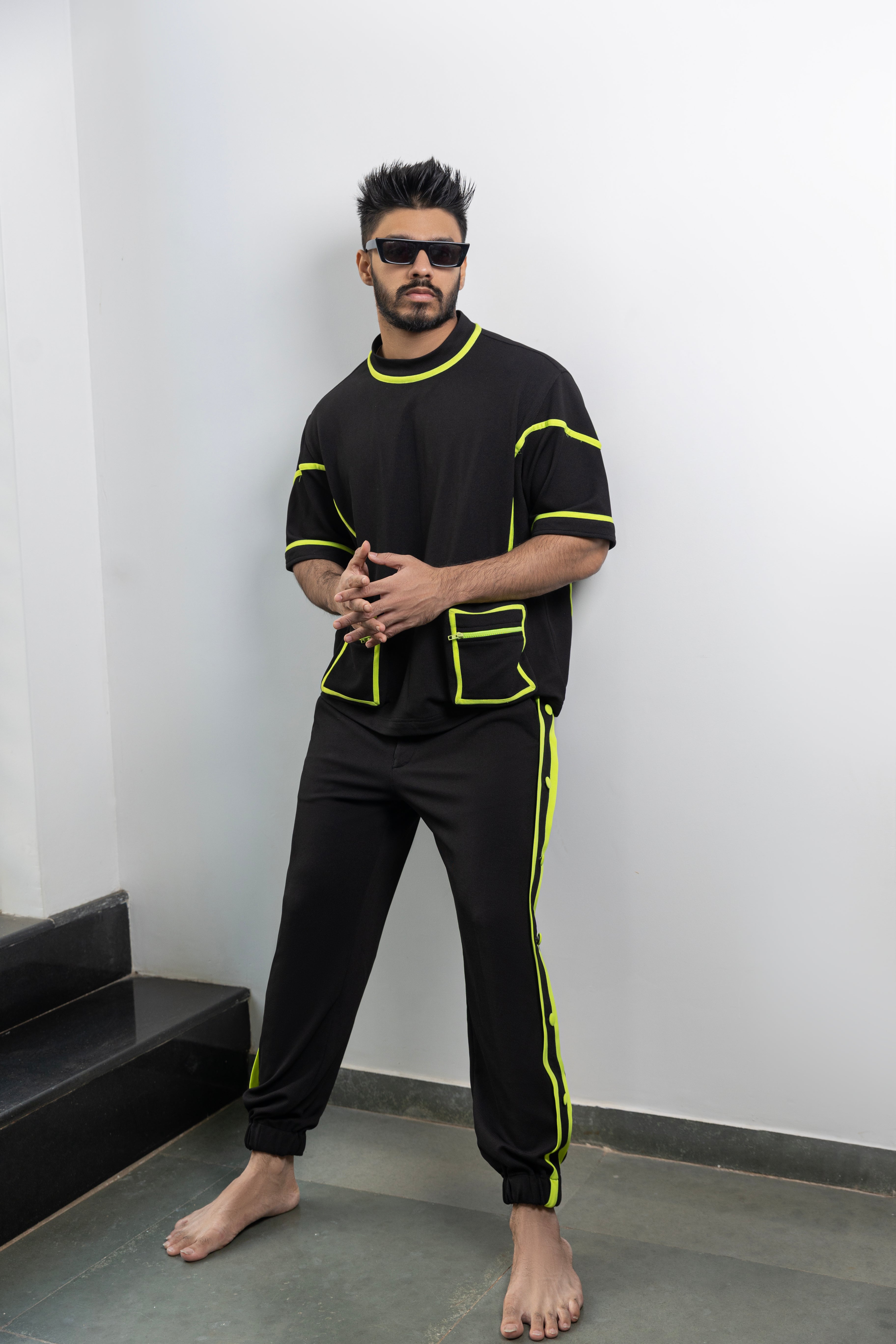 Black & Neon T-shirt with Pants